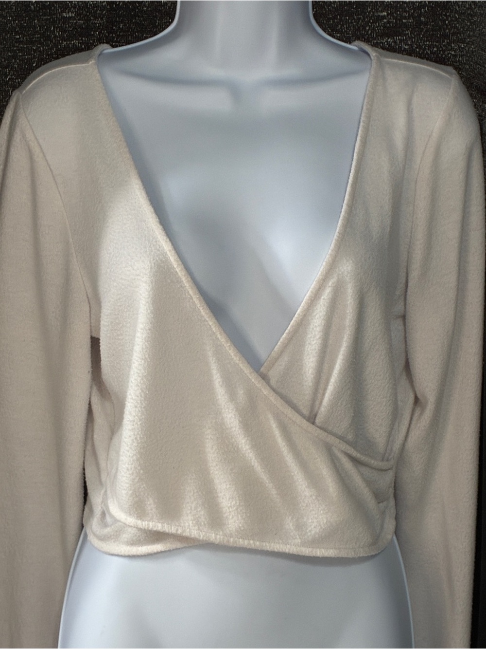 Victoria's Secret White Wrap Crop Top Sweater